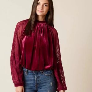 NWT Free People Dream Team Top in Raspberry size Medium